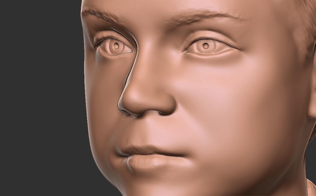 Greta Thunberg bust for 3D printing 3D print model_26