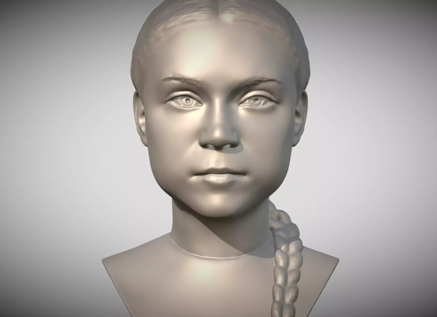 Greta Thunberg bust for 3D printing 3D print model_0
