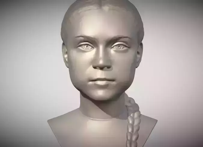 Greta Thunberg bust for 3D printing 3D print model