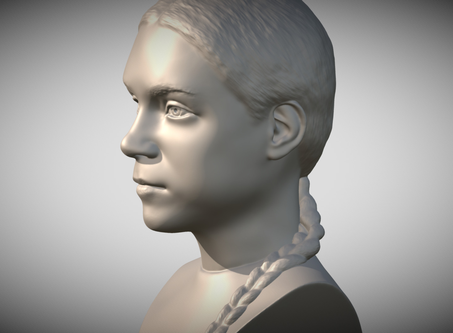 Greta Thunberg bust for 3D printing 3D print model_4