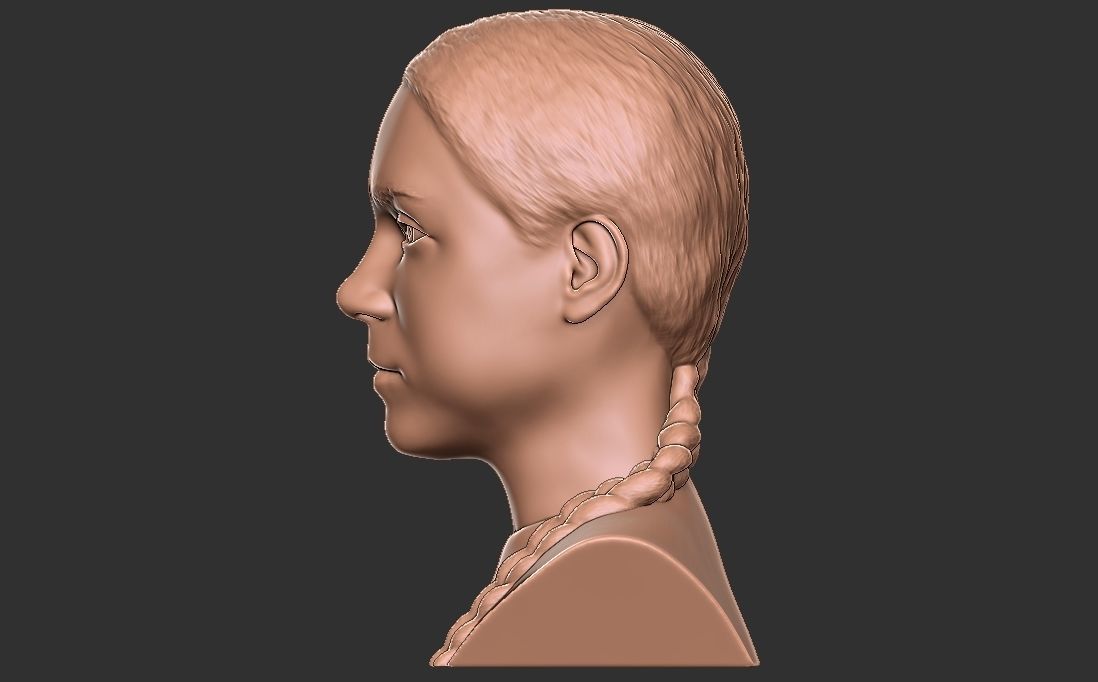 Greta Thunberg bust for 3D printing 3D print model_11