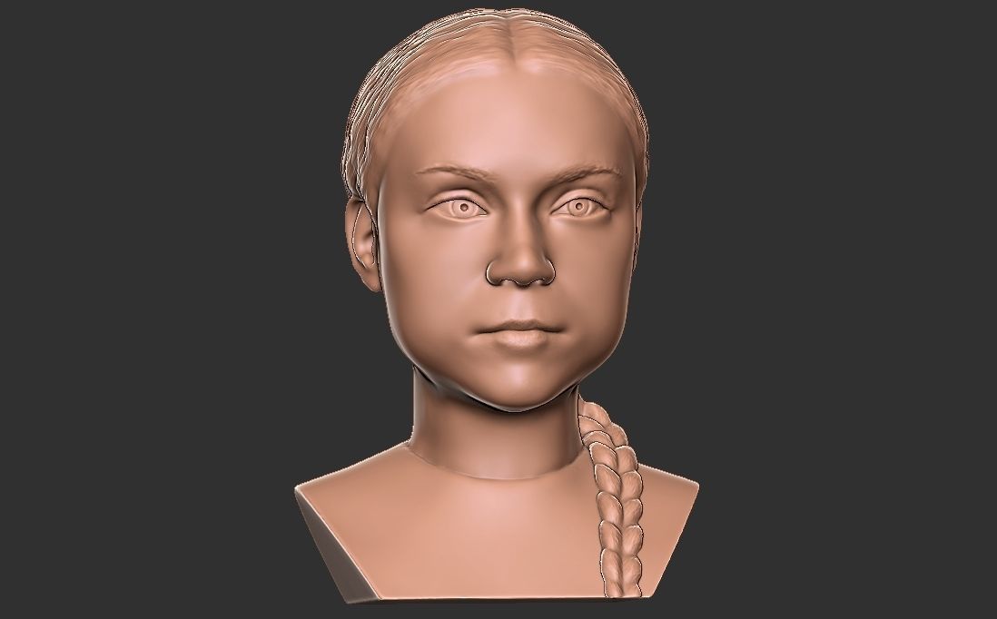 Greta Thunberg bust for 3D printing 3D print model_19