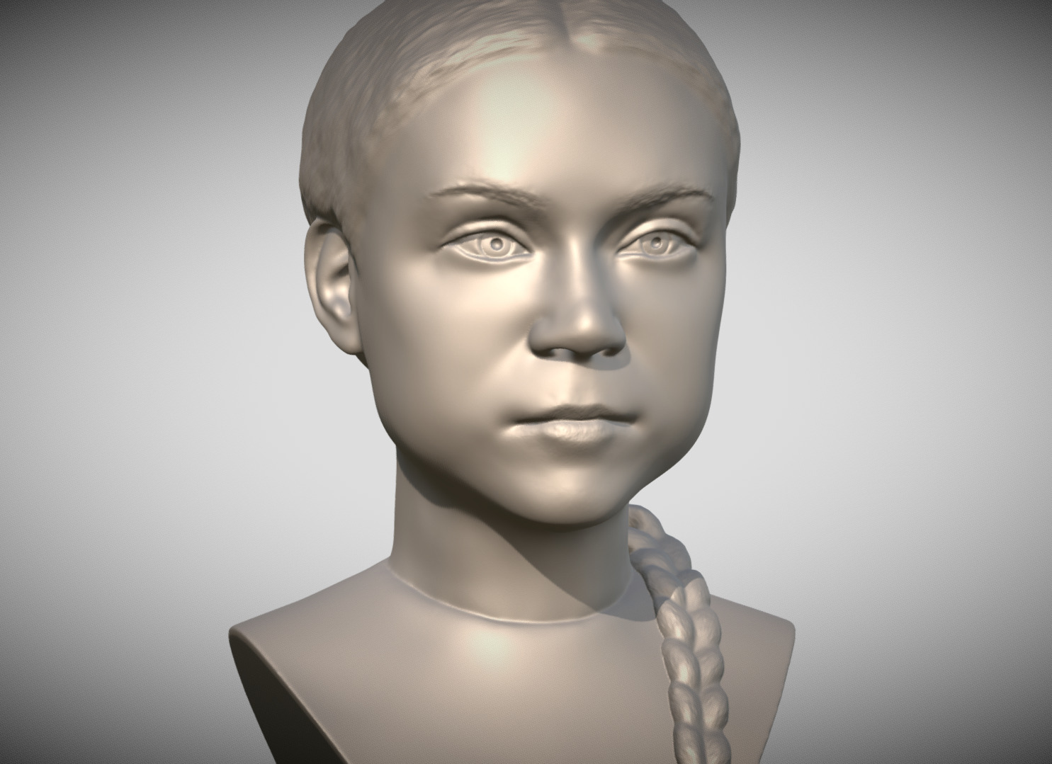 Greta Thunberg bust for 3D printing 3D print model_1