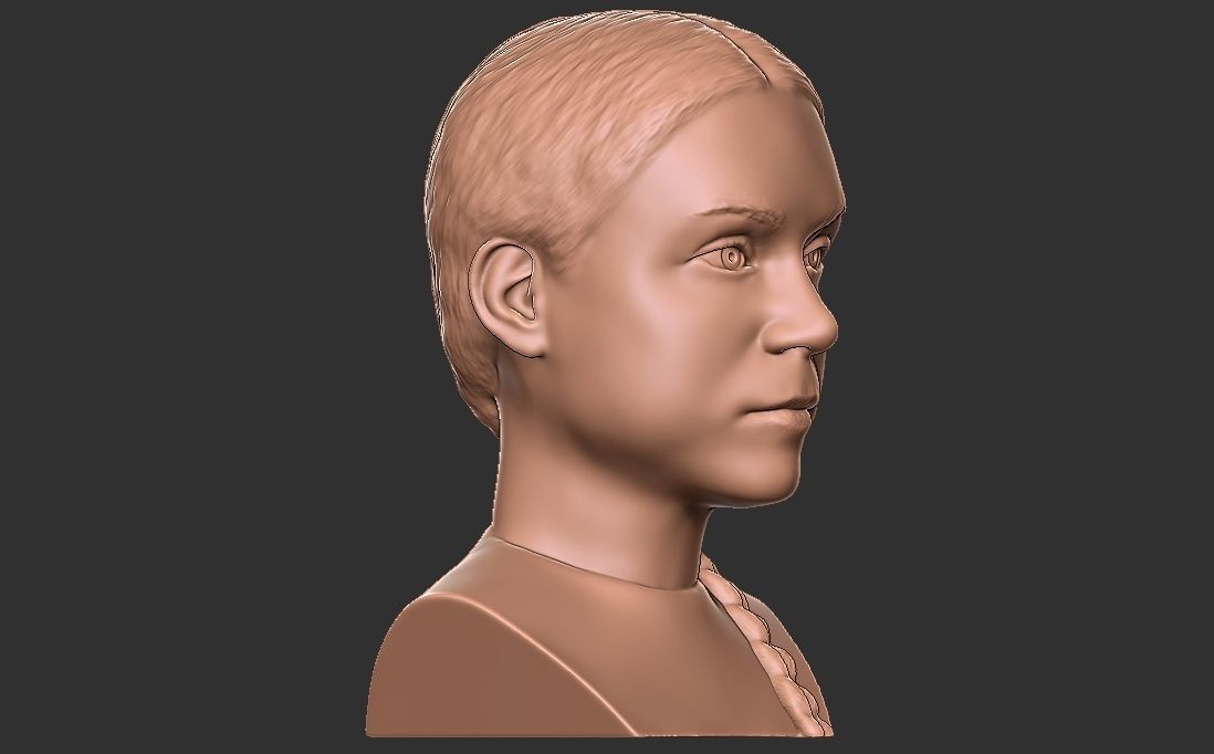 Greta Thunberg bust for 3D printing 3D print model_16