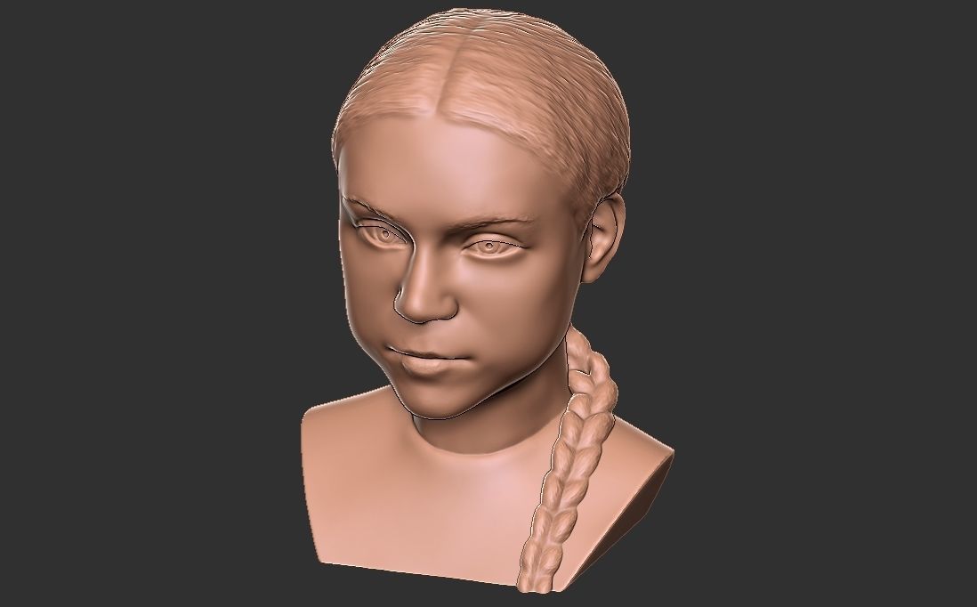 Greta Thunberg bust for 3D printing 3D print model_21