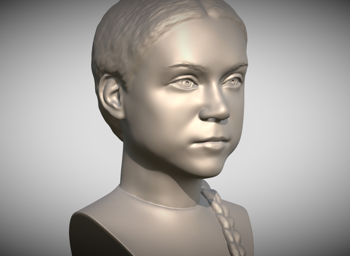 Greta Thunberg bust for 3D printing 3D print model_2