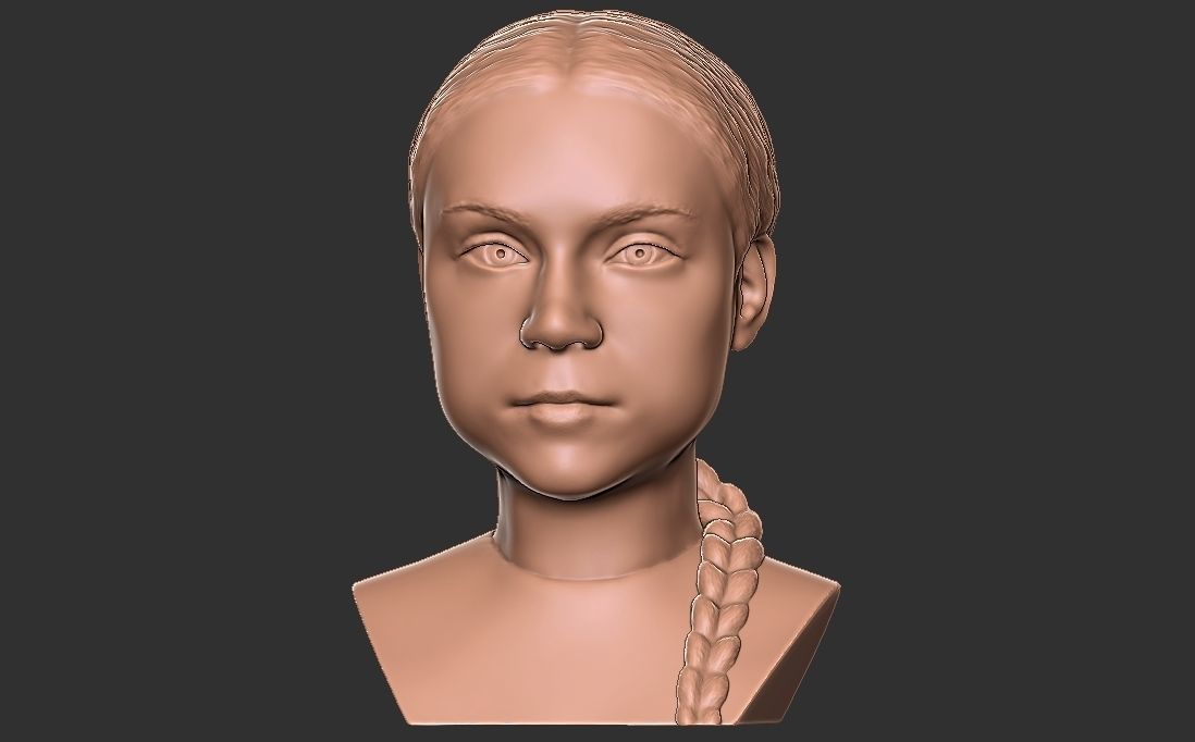 Greta Thunberg bust for 3D printing 3D print model_6