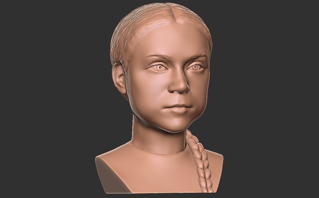 Greta Thunberg bust for 3D printing 3D print model_18