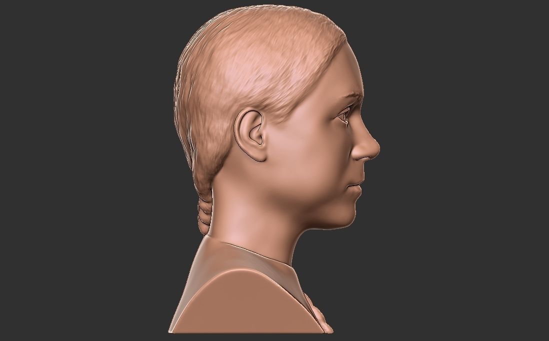 Greta Thunberg bust for 3D printing 3D print model_15