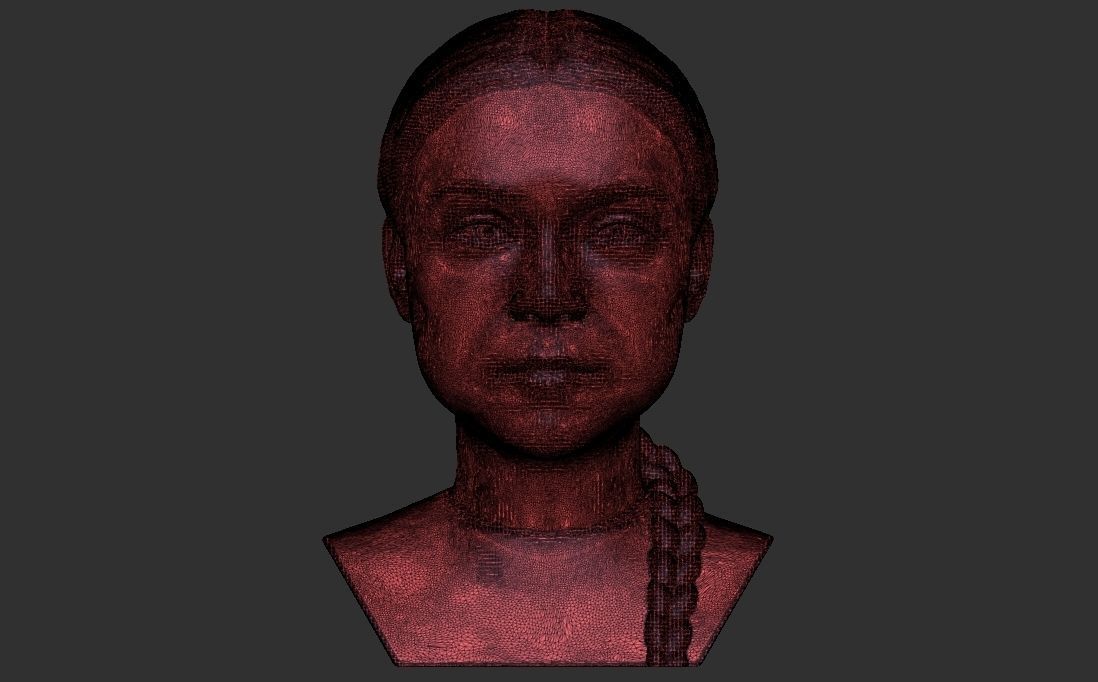 Greta Thunberg bust for 3D printing 3D print model_31