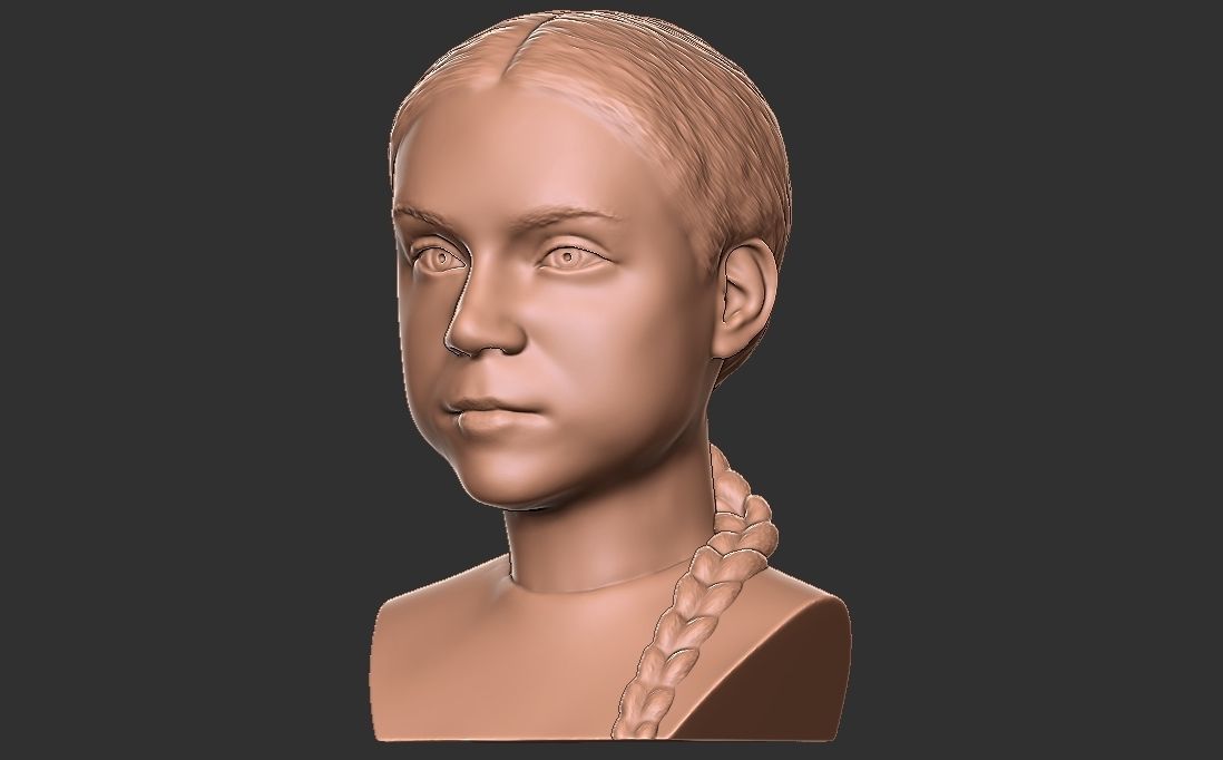 Greta Thunberg bust for 3D printing 3D print model_8