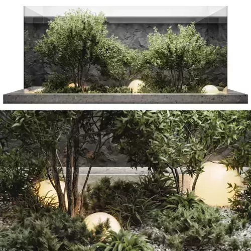 Plants behind glass 3D model