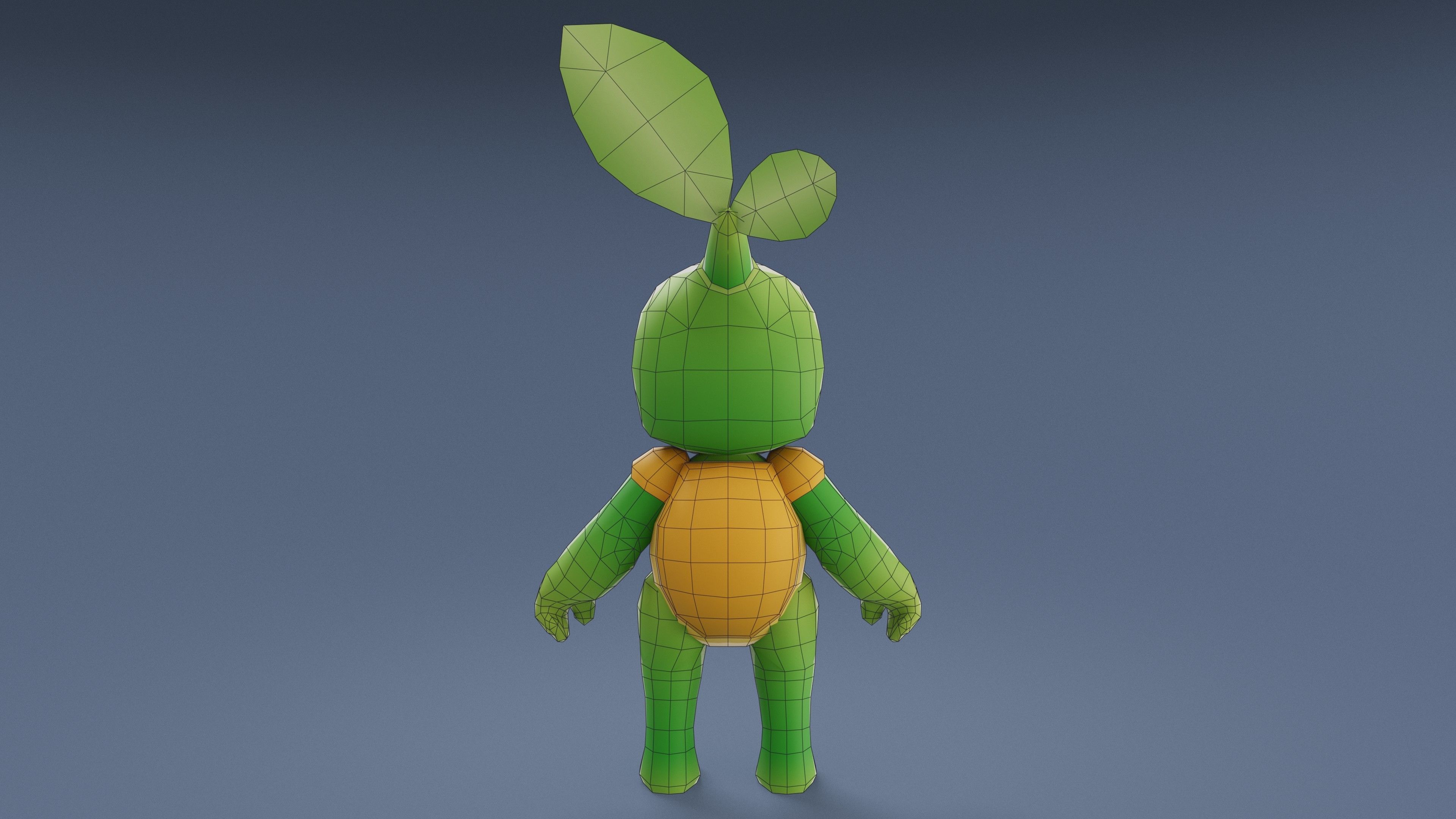 Cartoon Characters - Small Vegeturtle Warrior Low-poly 3D model_20