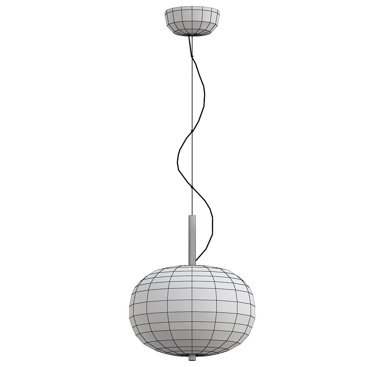 ILARGI pendant light with glass and gold finish 3D model_1