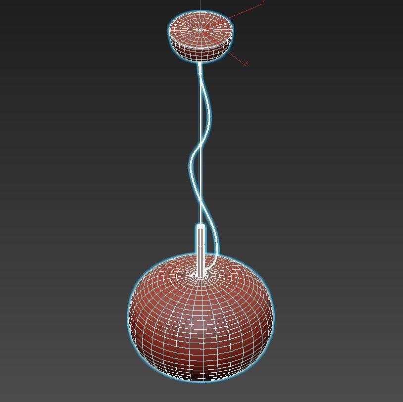 ILARGI pendant light with glass and gold finish 3D model_3