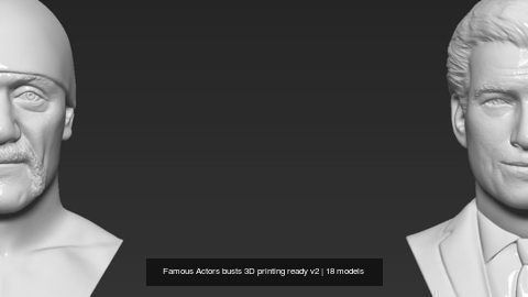 Famous Actors busts 3D printing ready v2 3D Model Collection_2