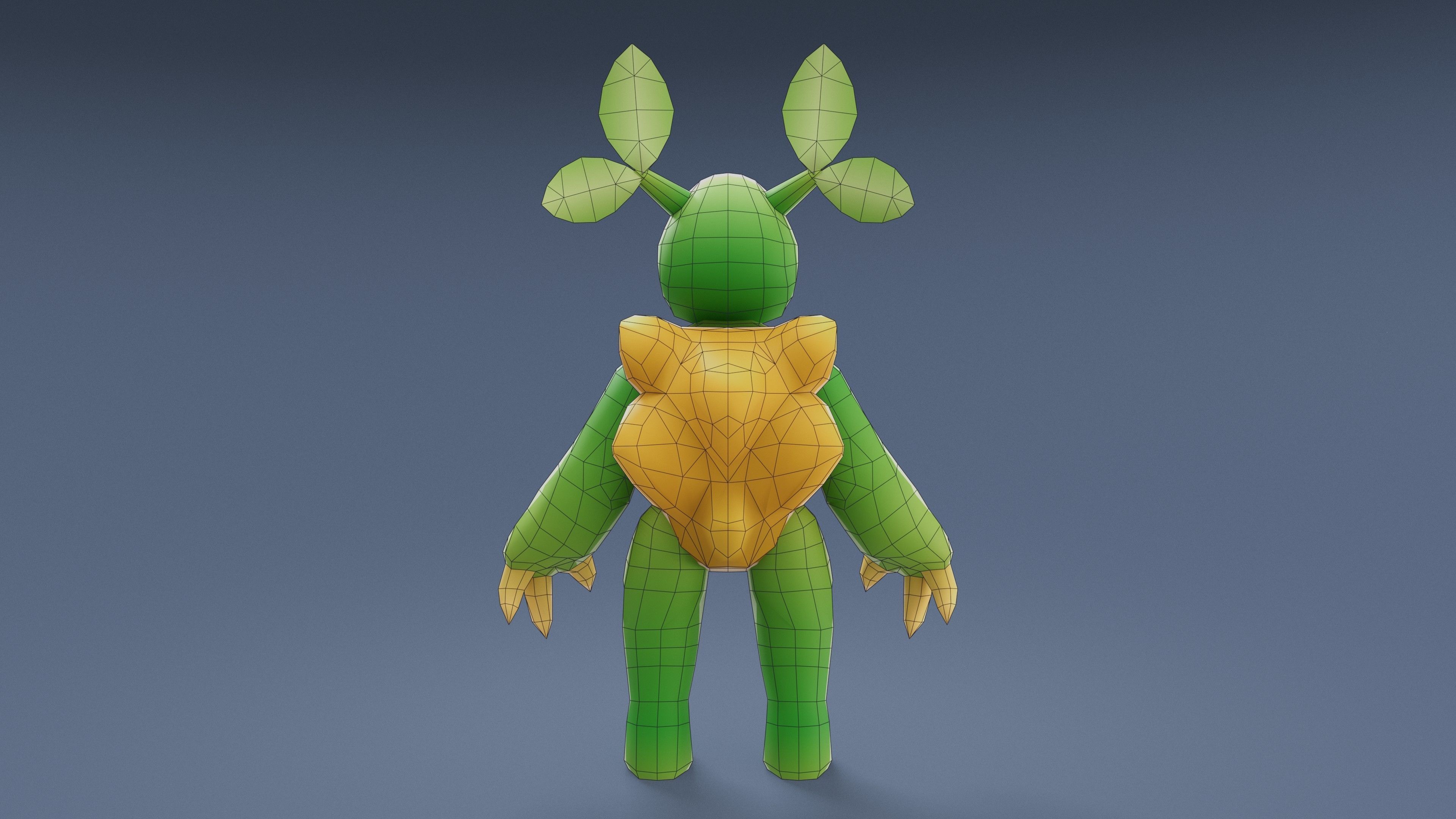 Cartoon Characters - Medium Vegeturtle Warrior Low-poly 3D model_20