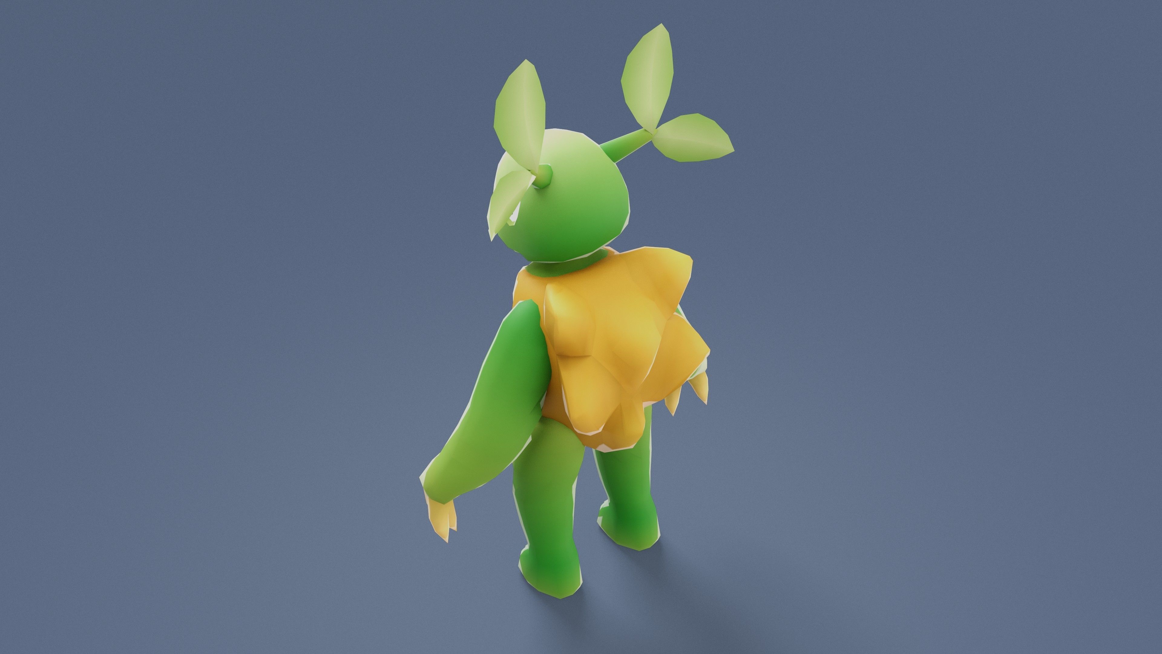 Cartoon Characters - Medium Vegeturtle Warrior Low-poly 3D model_3