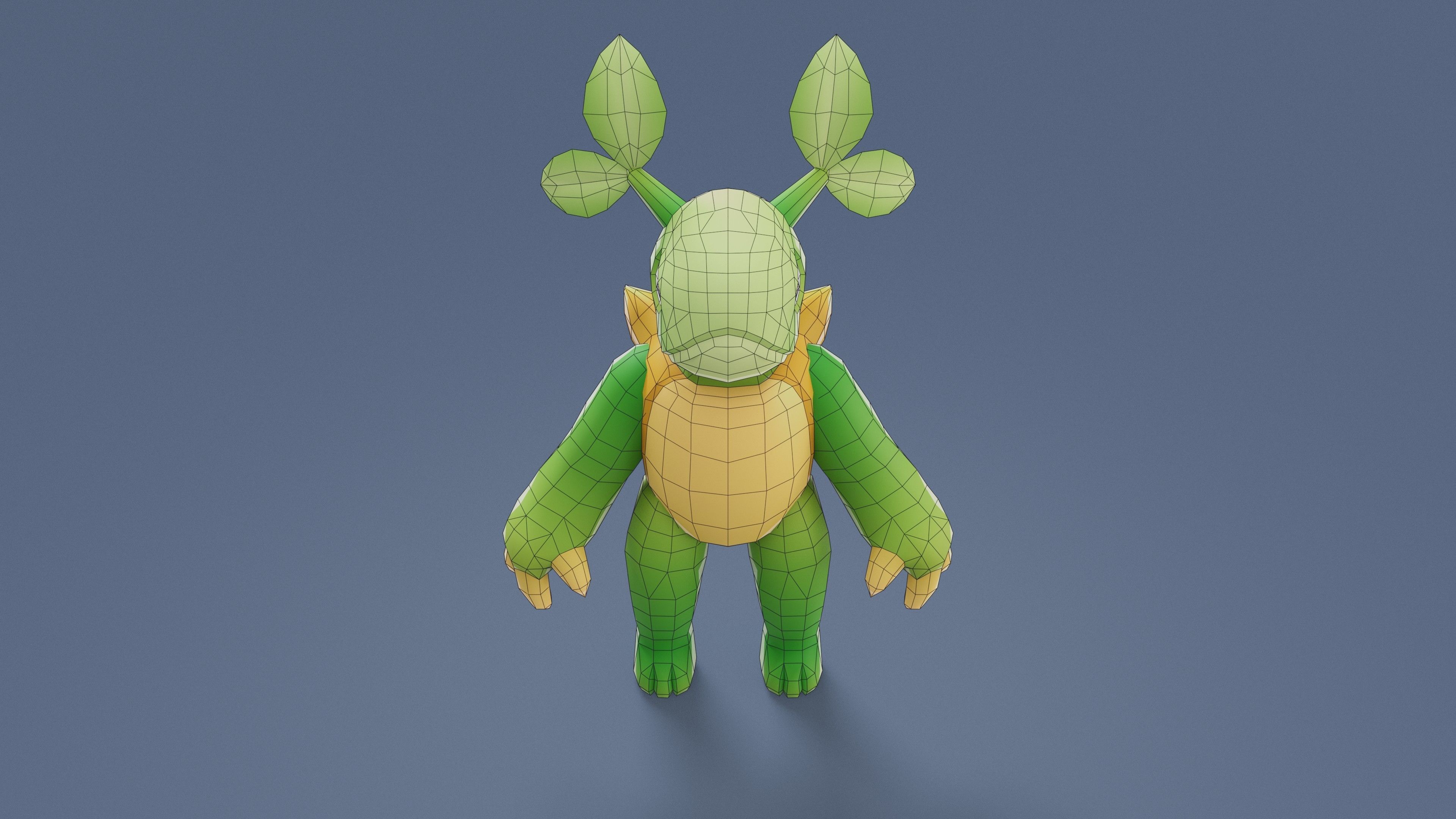 Cartoon Characters - Medium Vegeturtle Warrior Low-poly 3D model_18