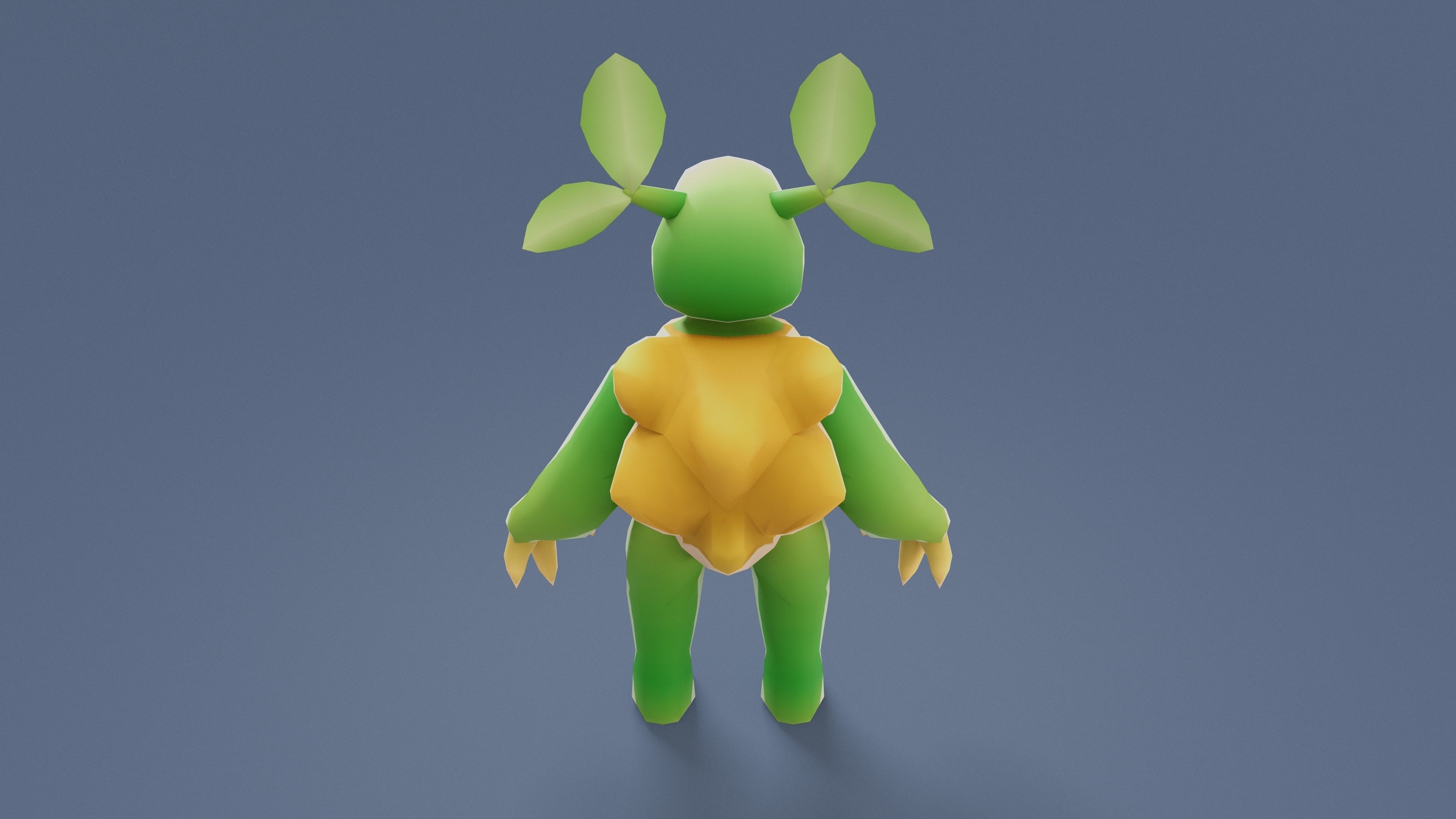 Cartoon Characters - Medium Vegeturtle Warrior Low-poly 3D model_4