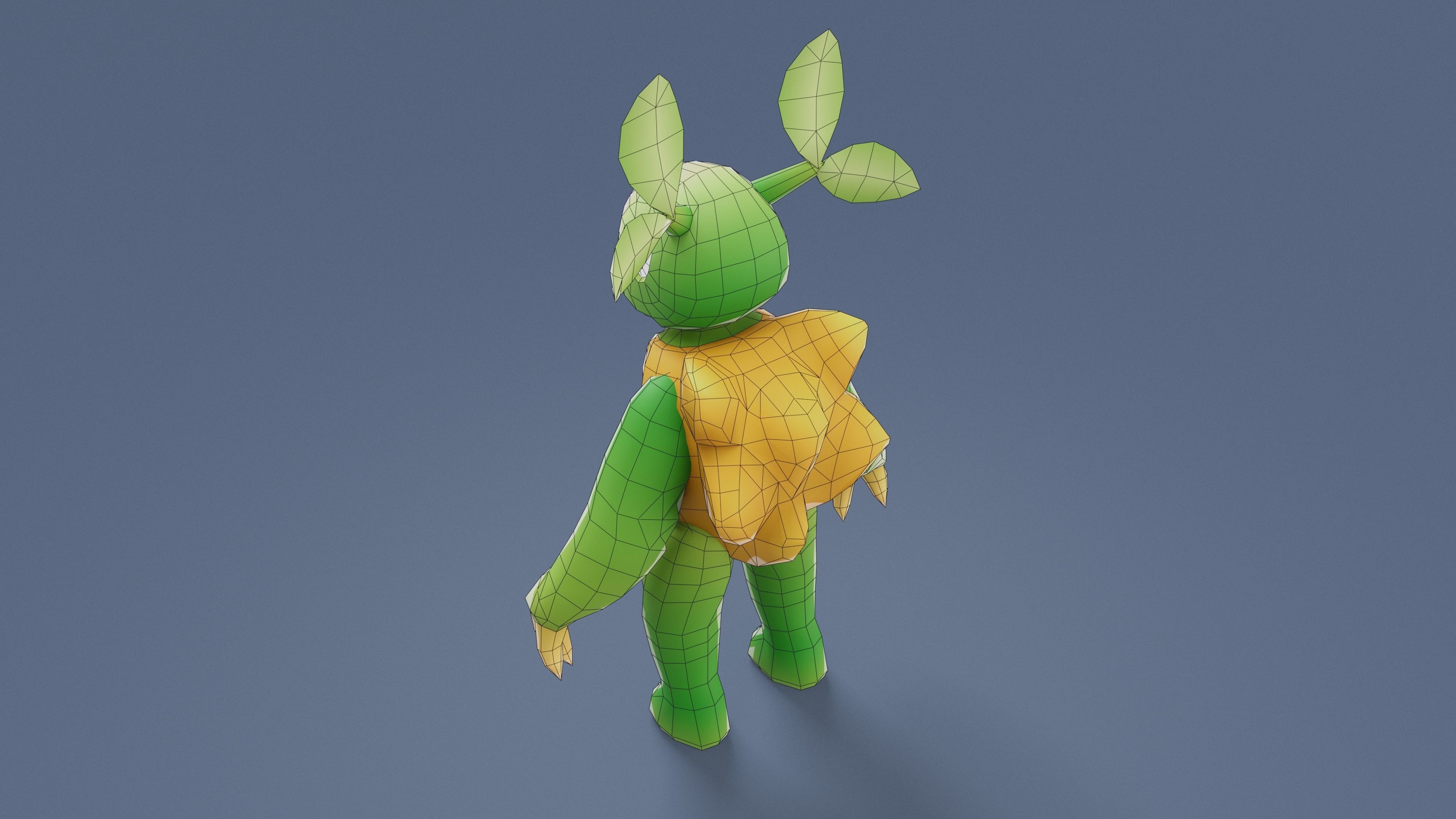 Cartoon Characters - Medium Vegeturtle Warrior Low-poly 3D model_14
