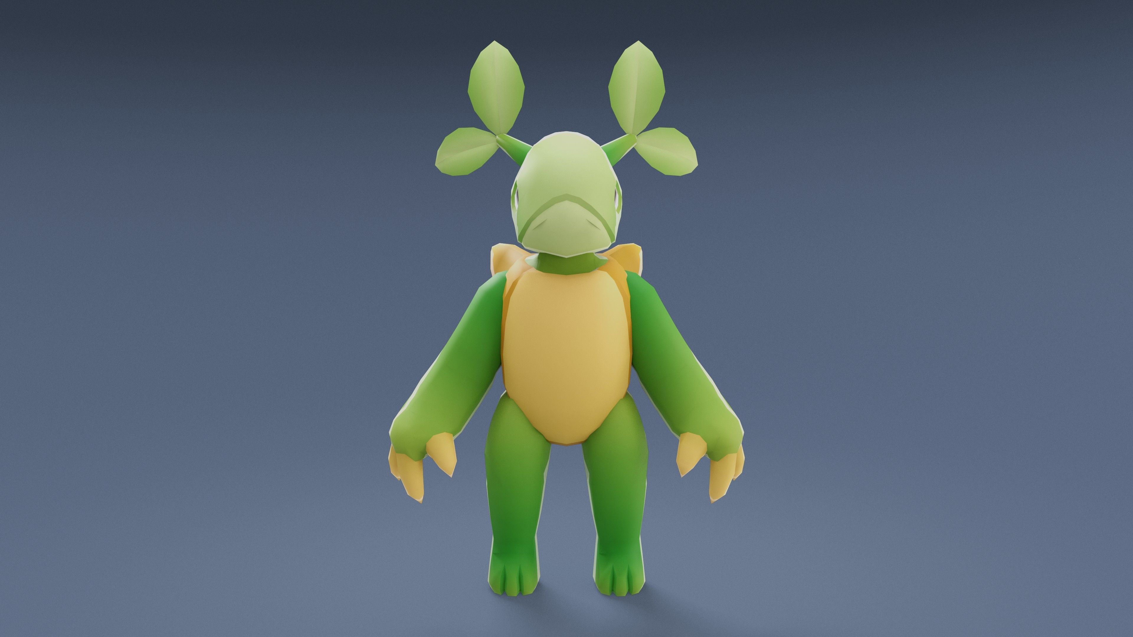 Cartoon Characters - Medium Vegeturtle Warrior Low-poly 3D model_12
