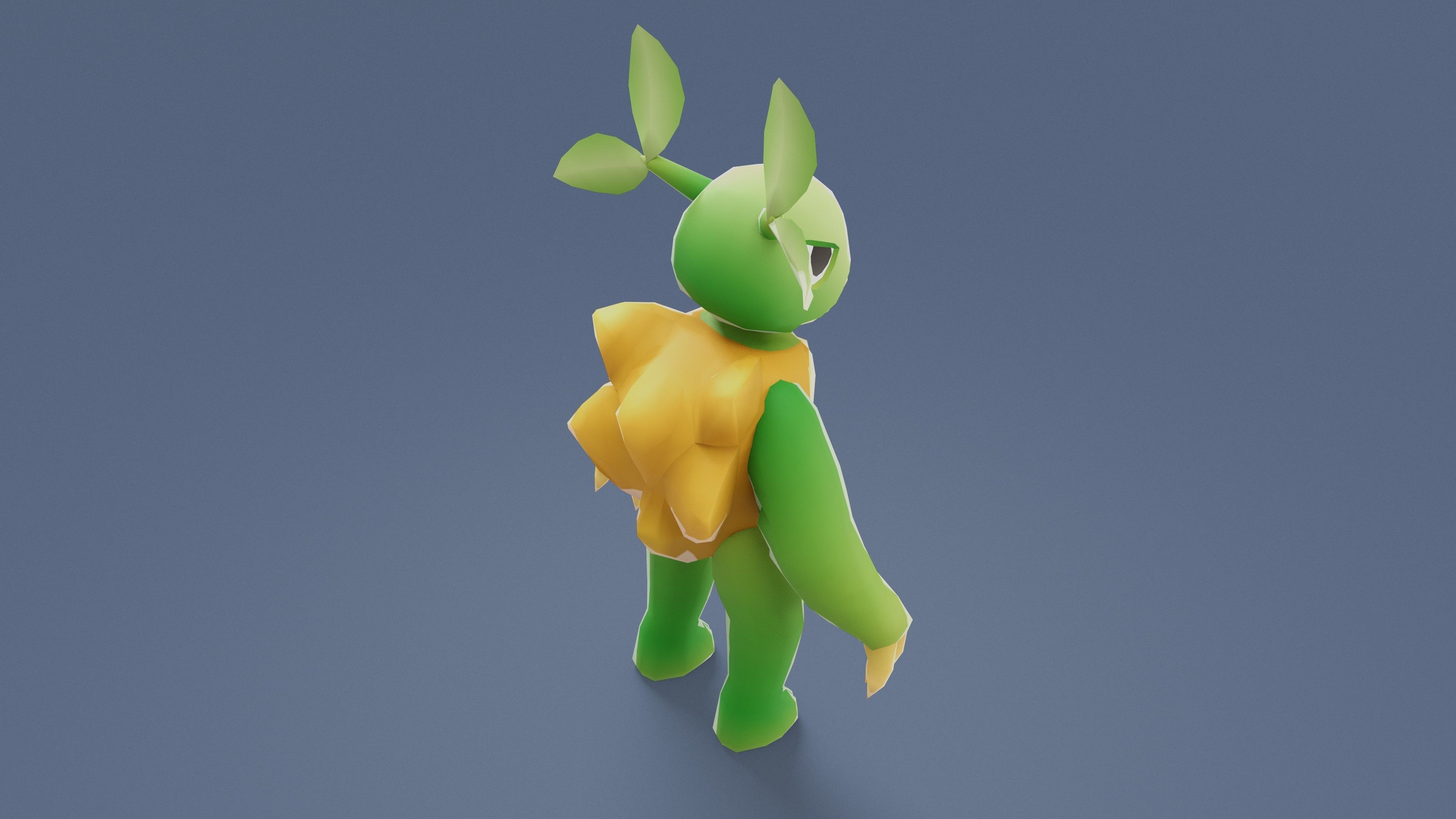 Cartoon Characters - Medium Vegeturtle Warrior Low-poly 3D model_5