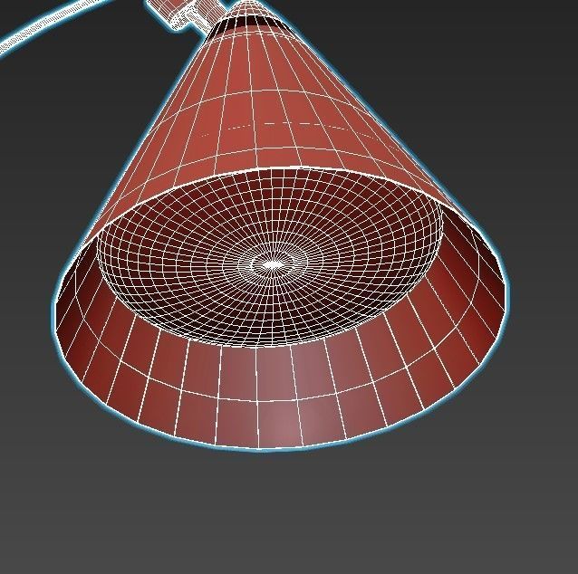 AYNO L floor lamp with shade and orange cord 3D model_5