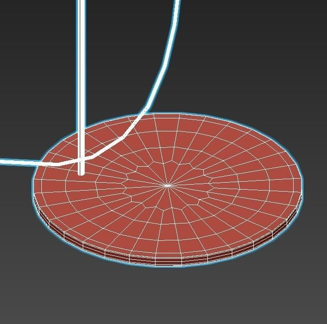 AYNO L floor lamp with shade and orange cord 3D model_8