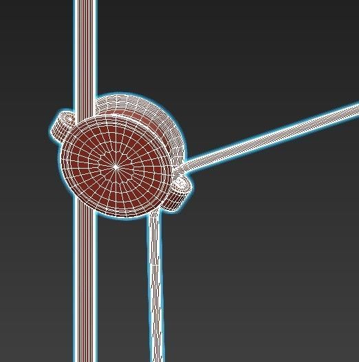 AYNO L floor lamp with shade and orange cord 3D model_6