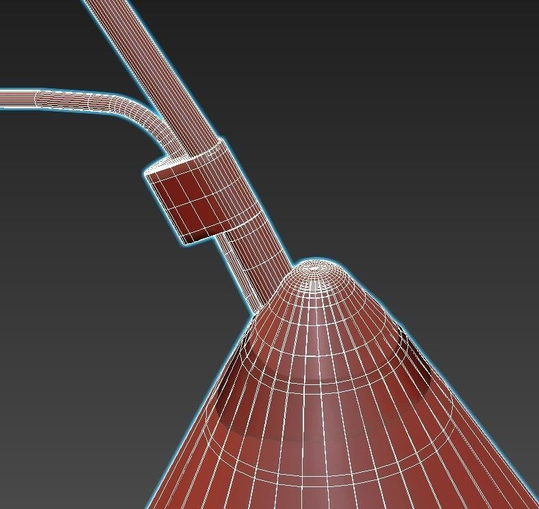 AYNO L floor lamp with shade and orange cord 3D model_4