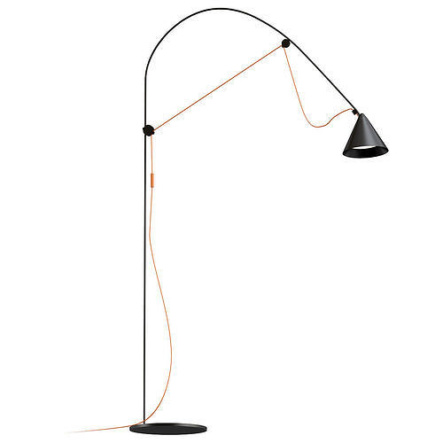 AYNO L floor lamp with shade and orange cord 3D model