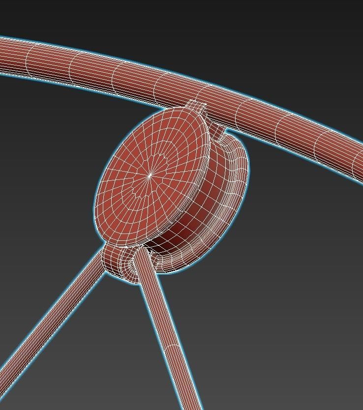 AYNO L floor lamp with shade and orange cord 3D model_7