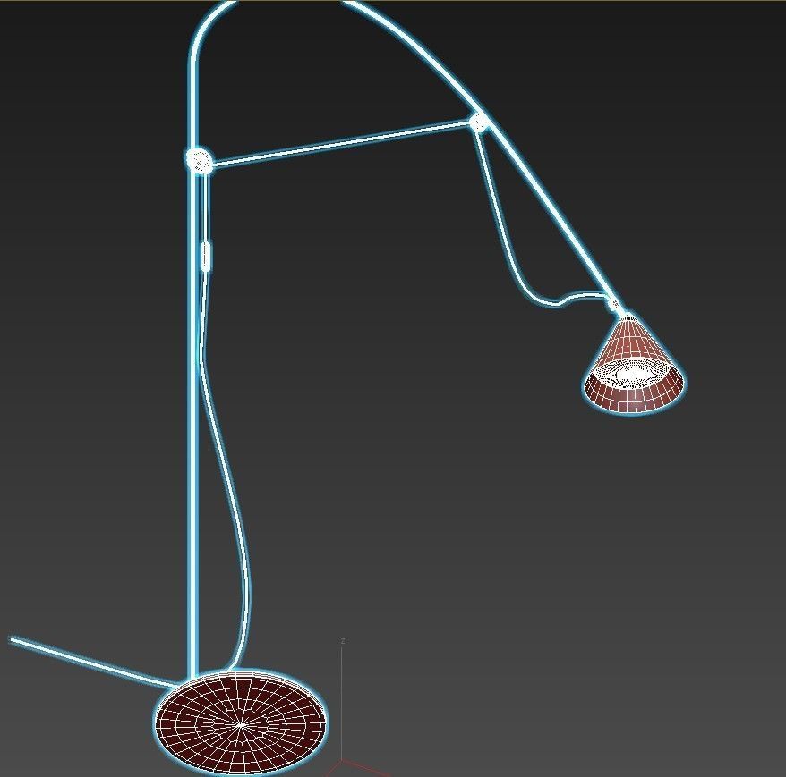 AYNO L floor lamp with shade and orange cord 3D model_3