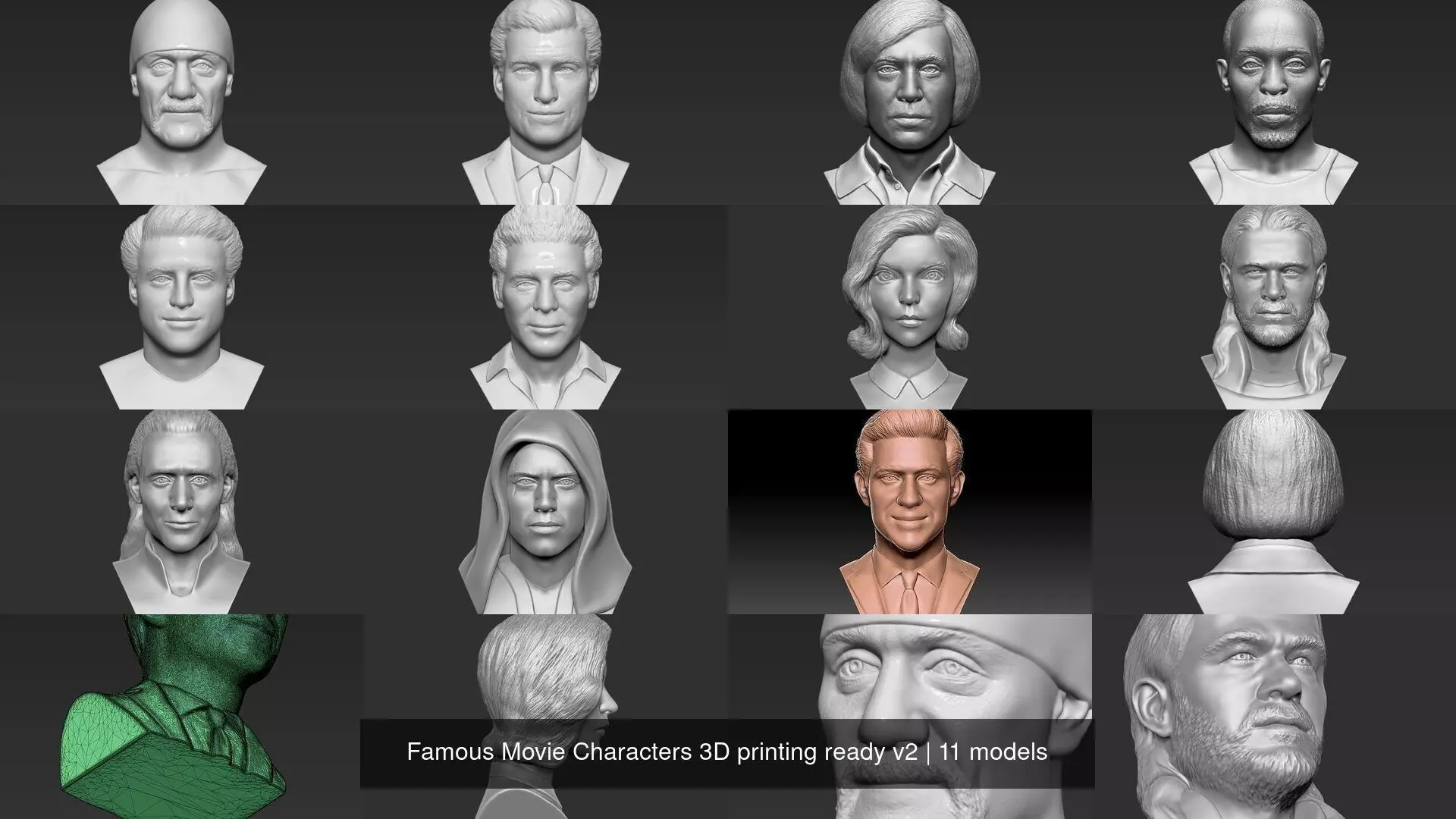 Famous Movie Characters 3D printing ready v2 3D Model Collection_0