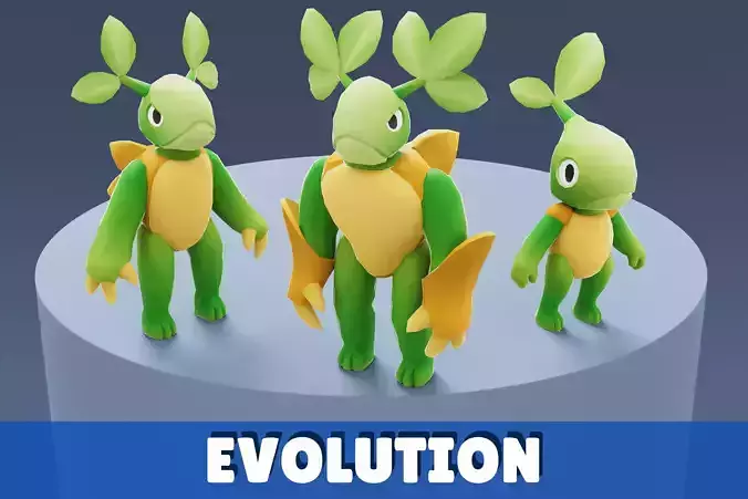 Cartoon Characters - Evolution Vegeturtle Warrior