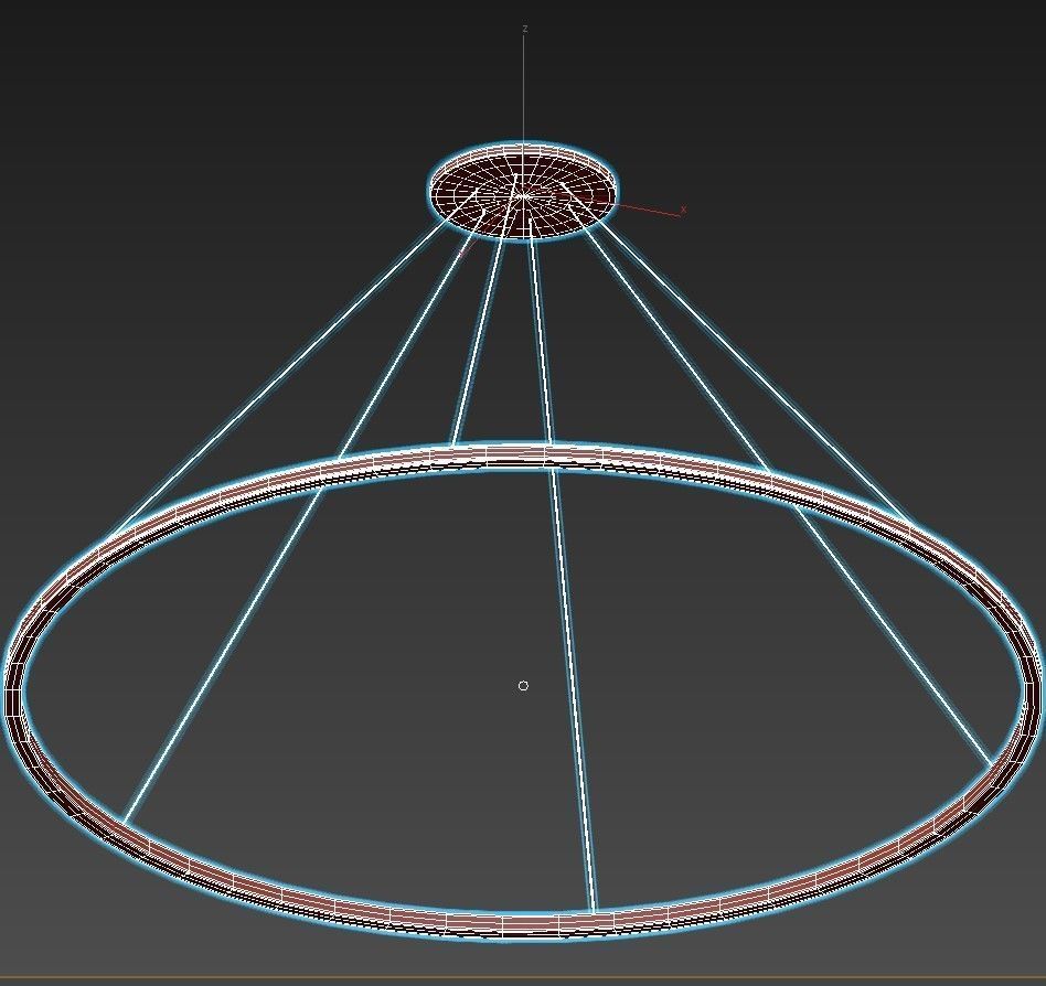 CIRCULAR pendant light with frame 3D model_2