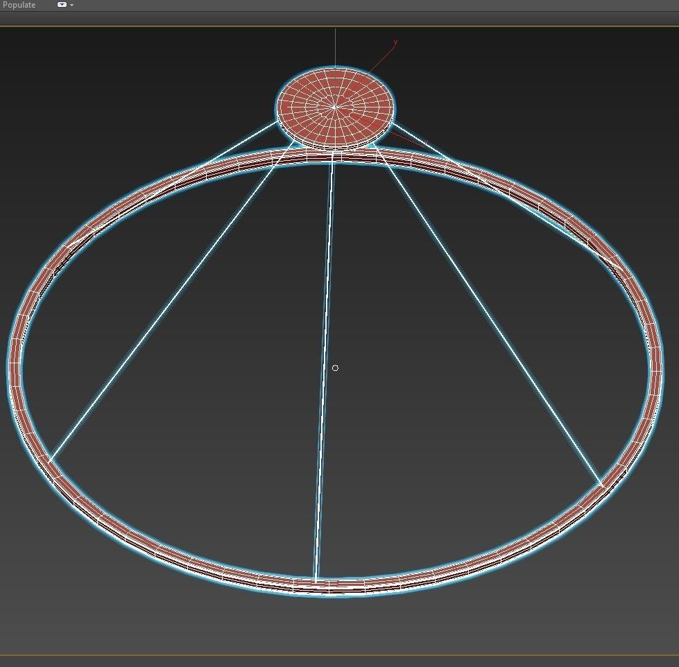 CIRCULAR pendant light with frame 3D model_3