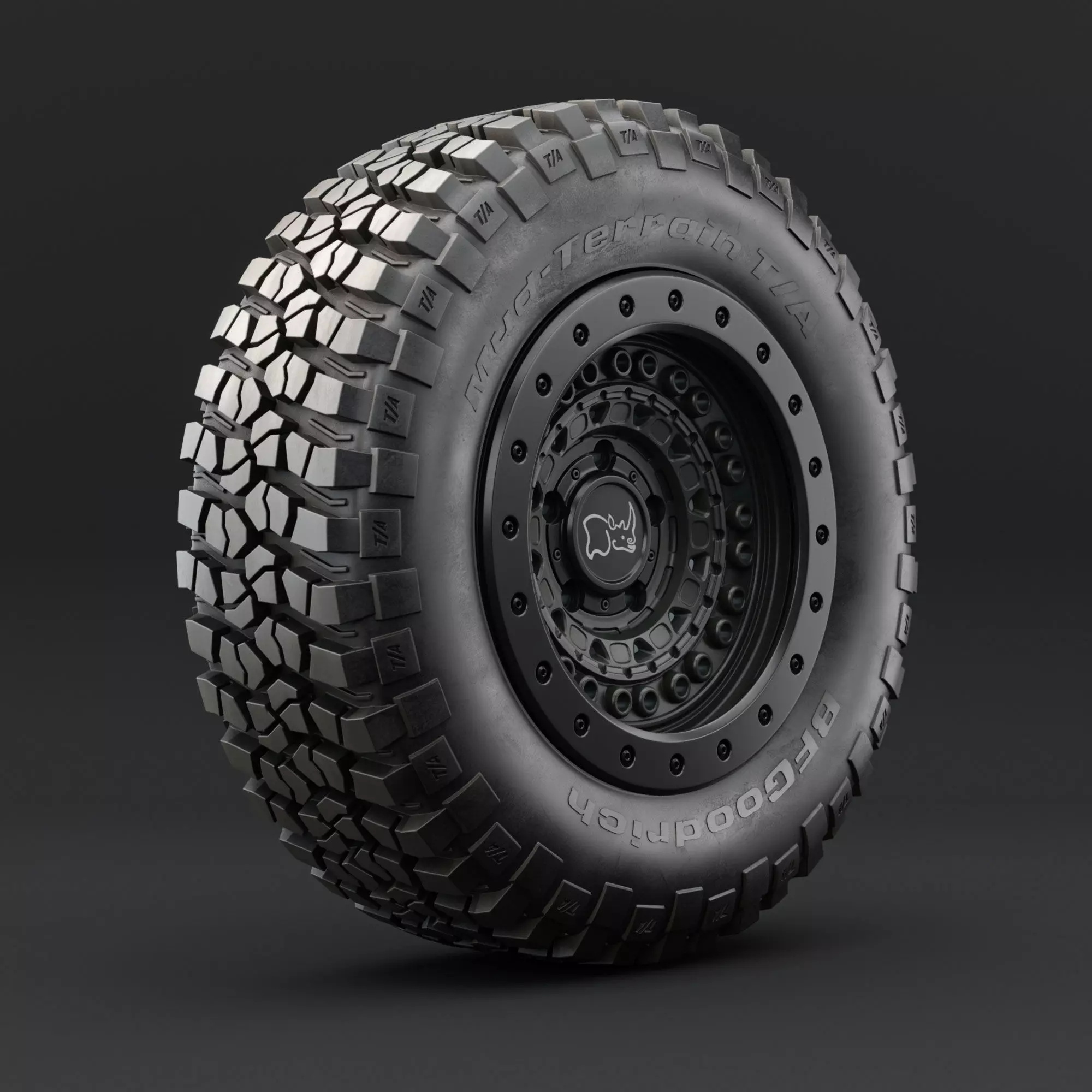 BF Goodrich KM2 Off-road Tire 3D model_0