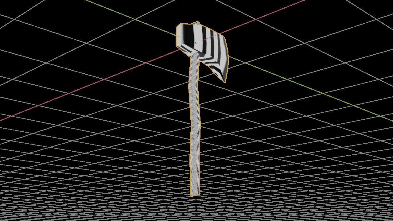 Axe Low-Poly Low-poly 3D model_7