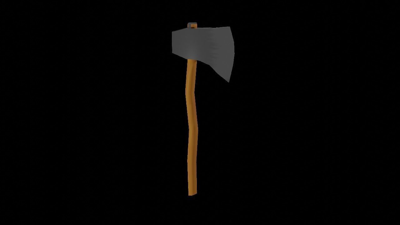 Axe Low-Poly Low-poly 3D model_1