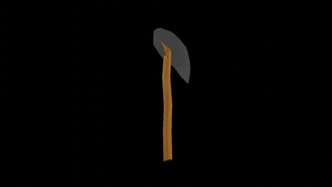 Axe Low-Poly Low-poly 3D model_2