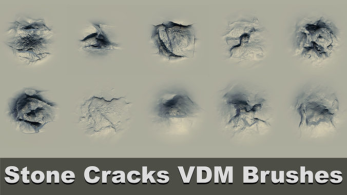 Stone Cracks VDM Brushes Vol 3 Low-poly 3D model