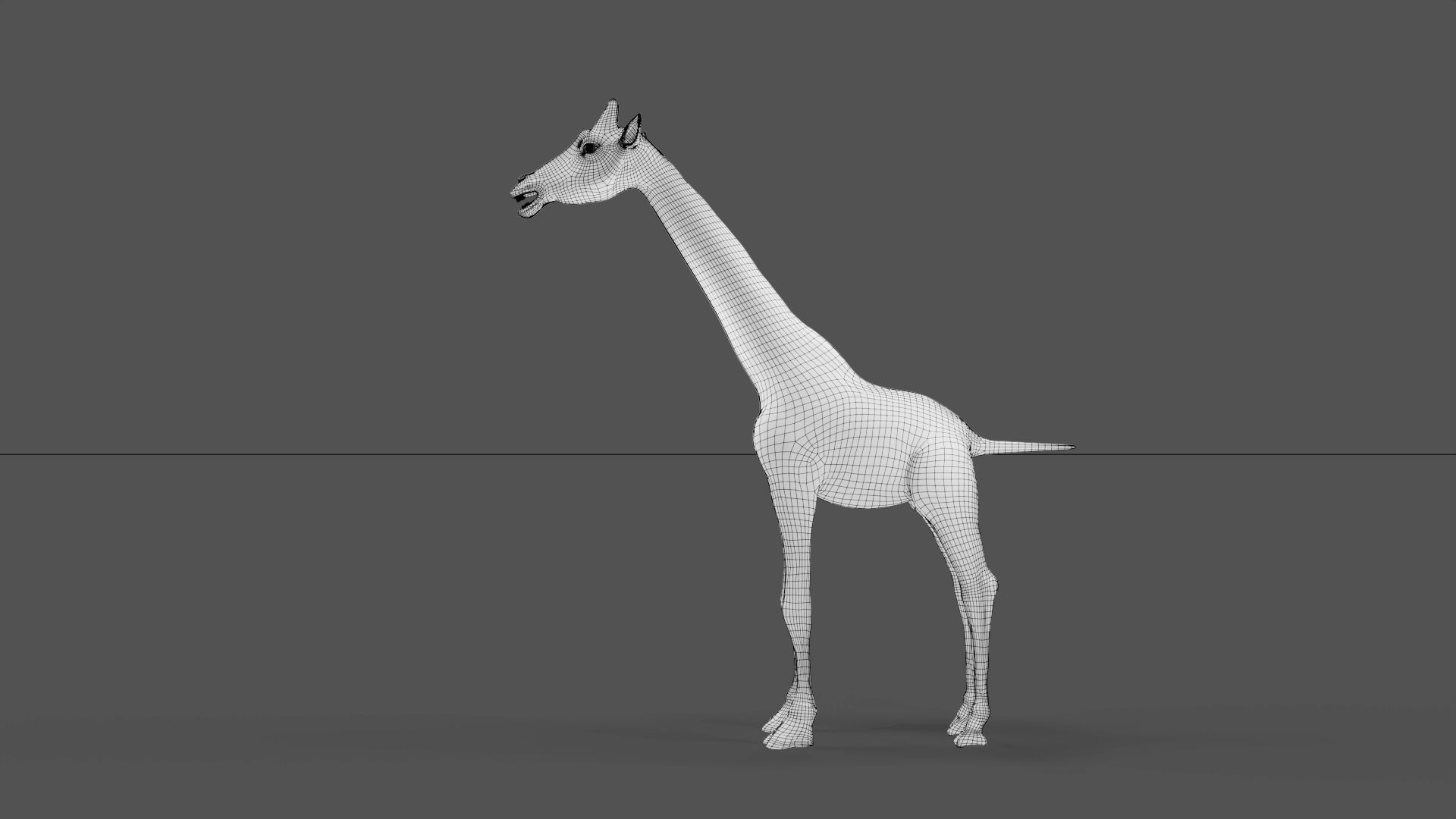 Fur Giraffe Rigged in Blender Low-poly 3D model_8