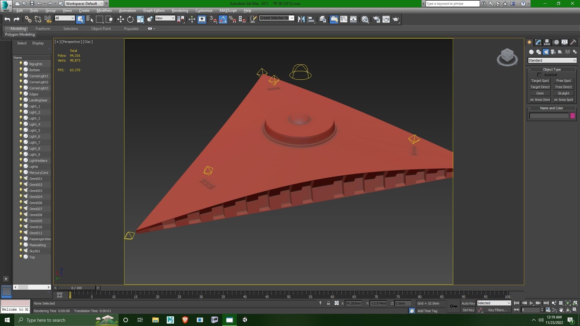TR-3B Secret Triangular Anti Gravity Space Craft 3D model_9