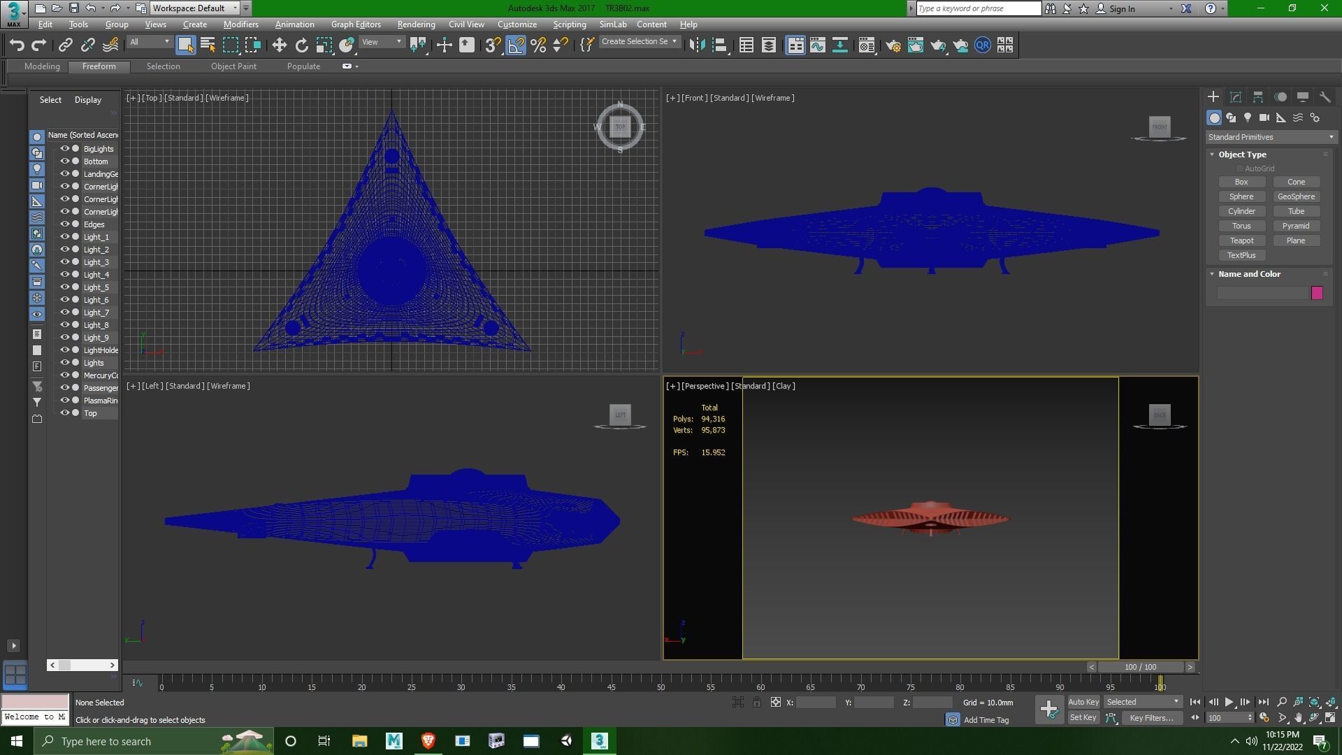 TR-3B Secret Triangular Anti Gravity Space Craft 3D model_2