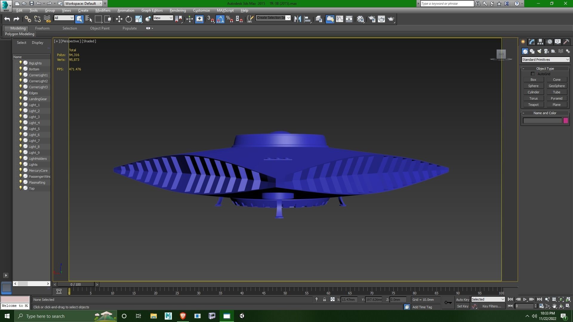 TR-3B Secret Triangular Anti Gravity Space Craft 3D model_6