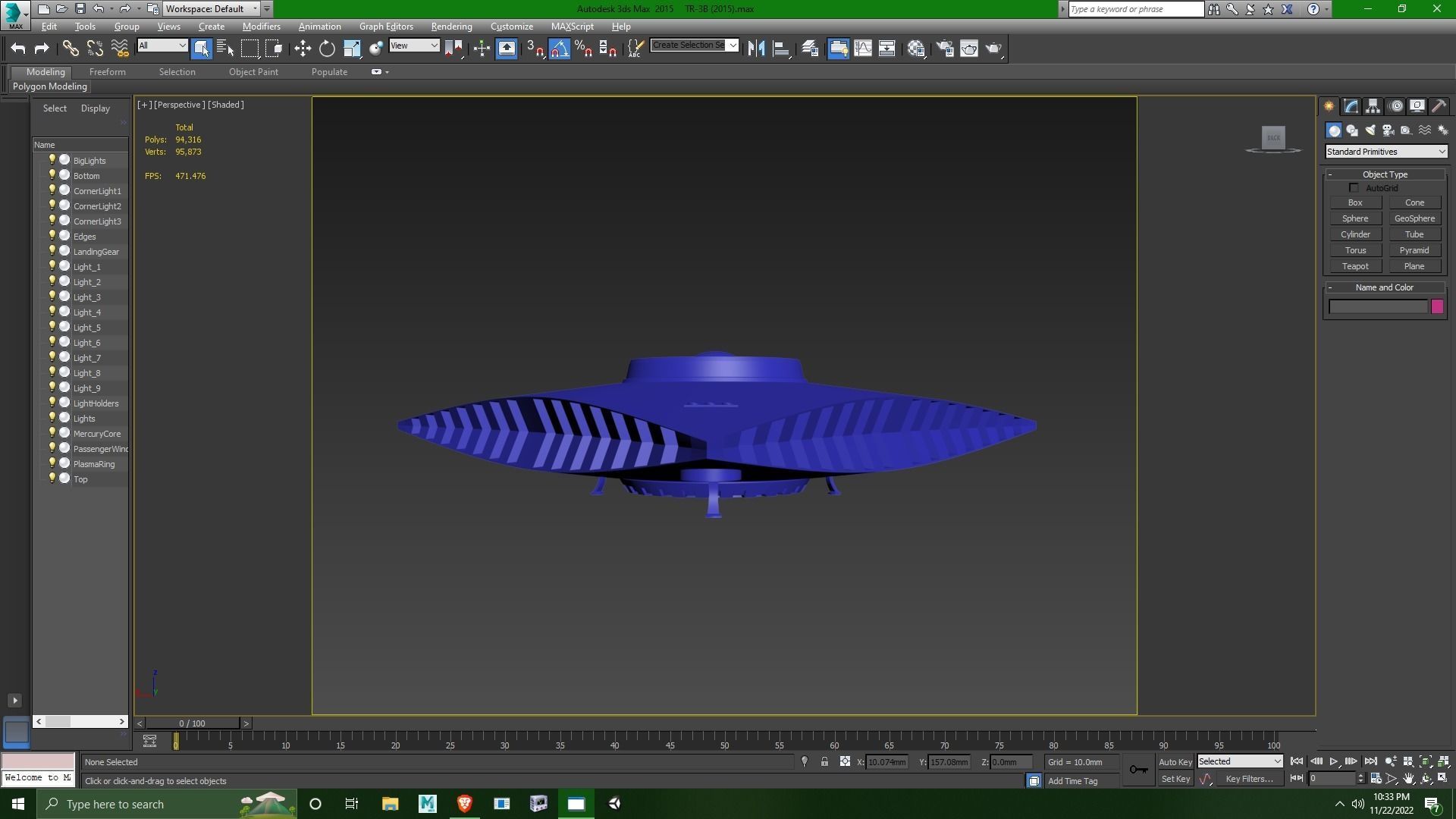 TR-3B Secret Triangular Anti Gravity Space Craft 3D model_5