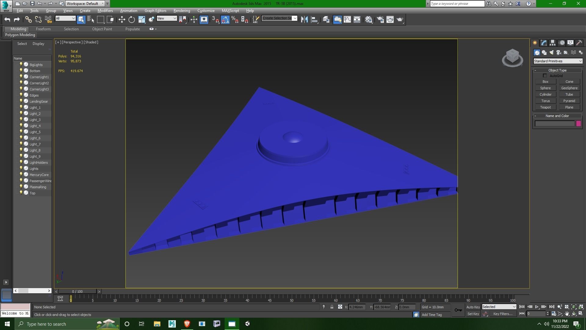 TR-3B Secret Triangular Anti Gravity Space Craft 3D model_4