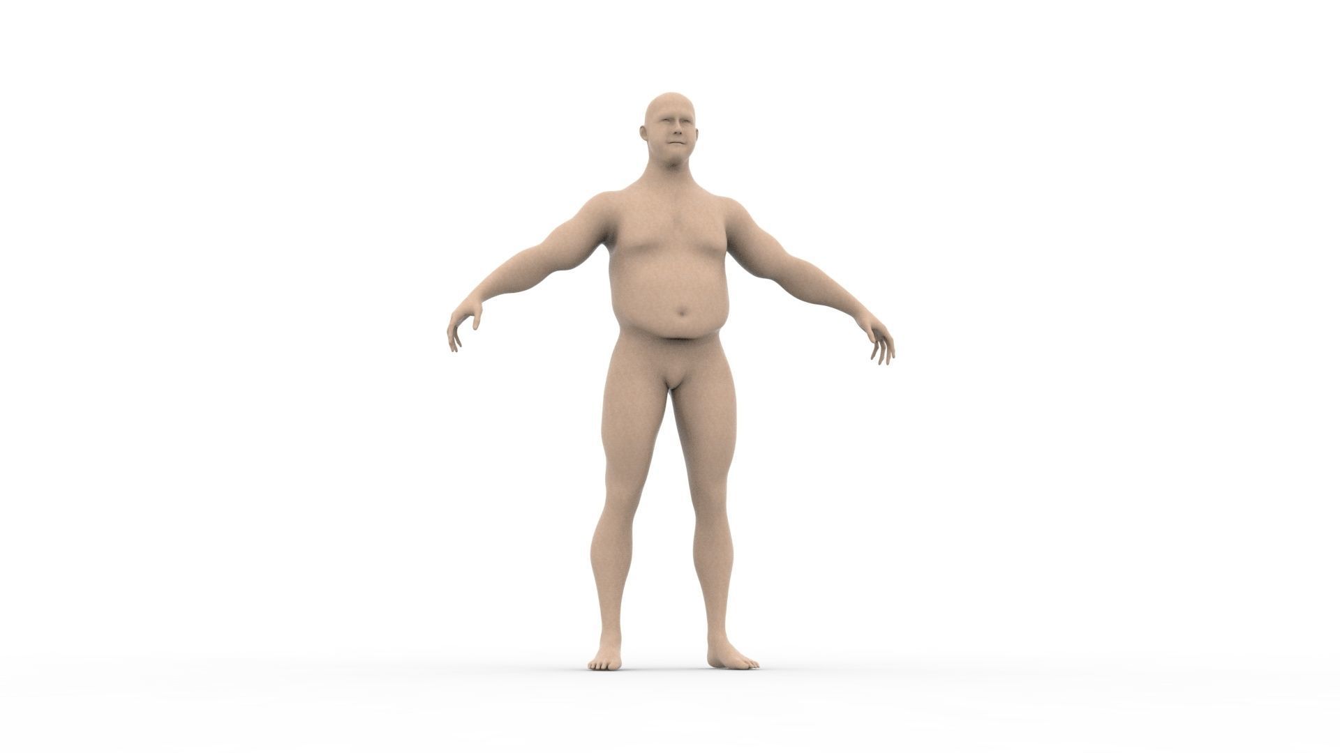 Chubby male 3D model_7